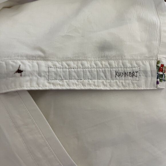 Robert Graham XXL White LS Casual Button Up Shirt Striped Flip Cuff Embroidered - Picture 12 of 12